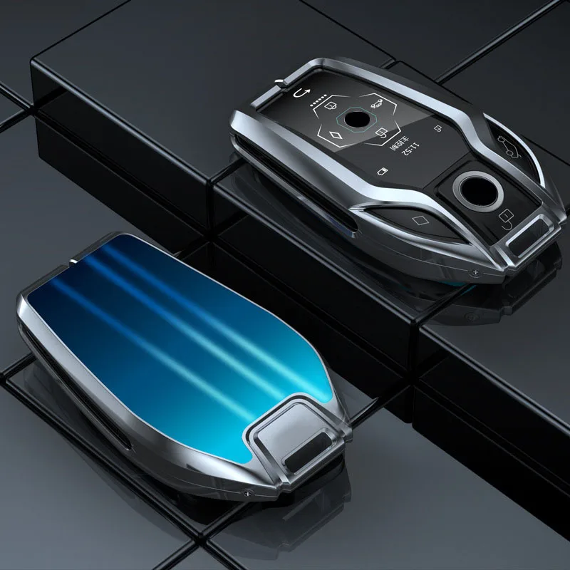 Zinc Alloy+ Glass Car Remote Key Case Cover Shell For BMW G30 G12 G11 G32 G31 5 7 Series I8 I12 I15 G01 X3 X4 G02 G05 X5 G07 X7