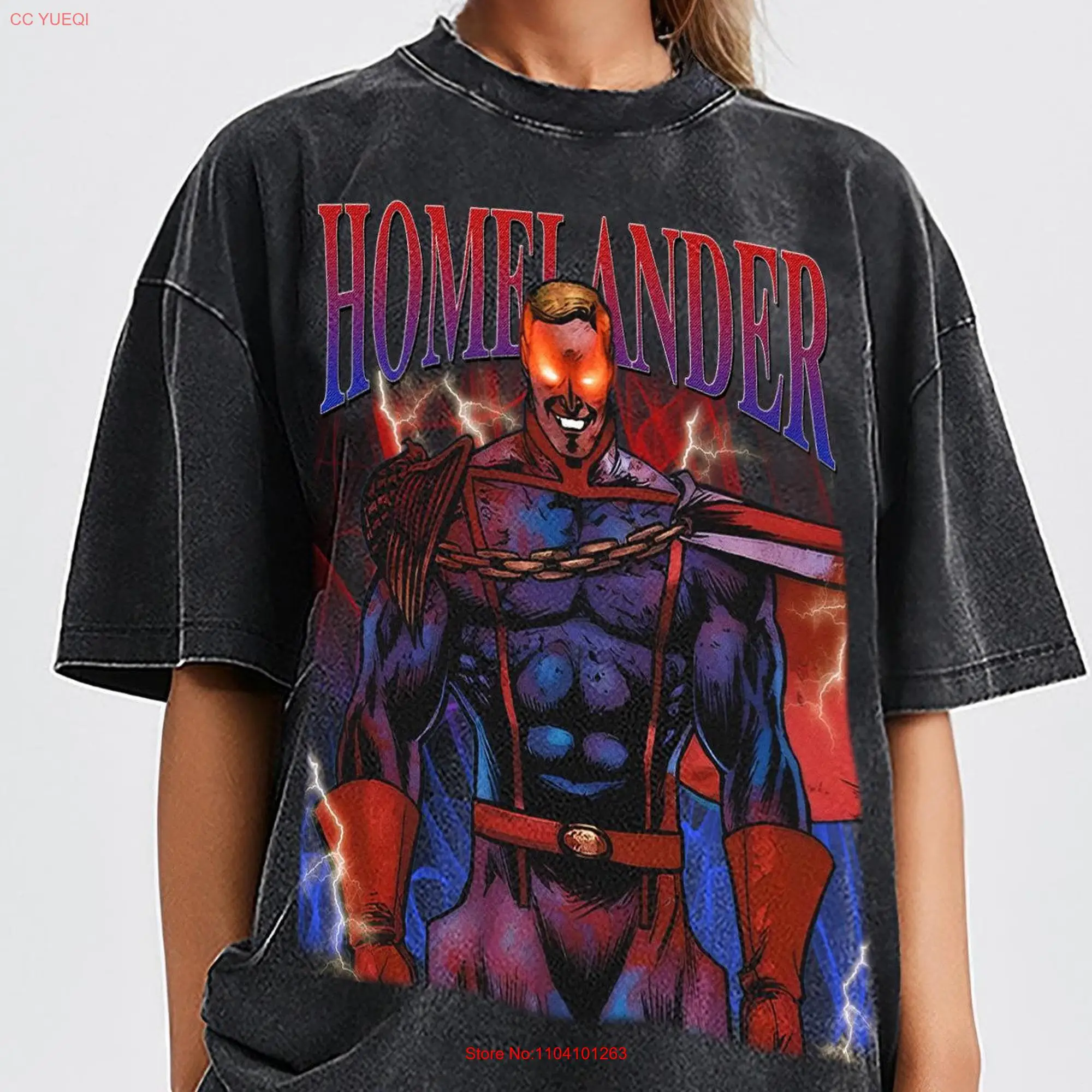 

Homelander Vintage T Shirt For Women and Man Bootleg Retro 90's Fans Washed long or short sleeves