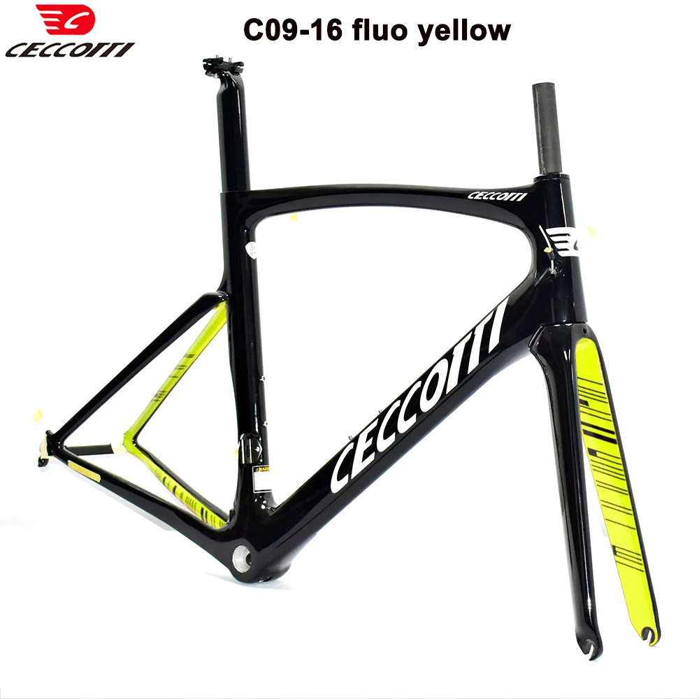 Ceccotti-Road Bike Carbon Frame V Brake Bicycle Frameset BB68 Thread