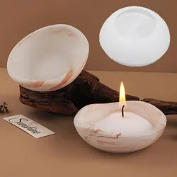 Nieregularny kształt Tealight Holder Mold Okrągła miska Świecznik Wave Trinket Storage Dish Gips Żywica silikonowa Forma