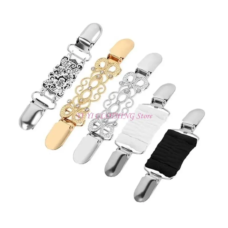 

N5KF Retro Sweater Shawl Clips Clasp Fasteners Elaborate Flower for Women Girls