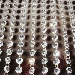 33ft Acrylic Crystal Garland Strand String Decor Bead Chain Curtain Hanging Party Christmas Tree Xmas Wedding Centerpiece