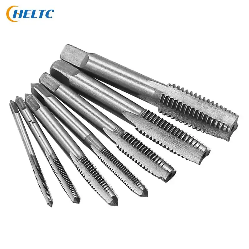 7pcs Male Thread Tap Set Metal Meters Drill Bit M3 M4 M5 M6 M8 M10 M12 Metric Impact Thread Plug Tap Mechanical Workshop Tools