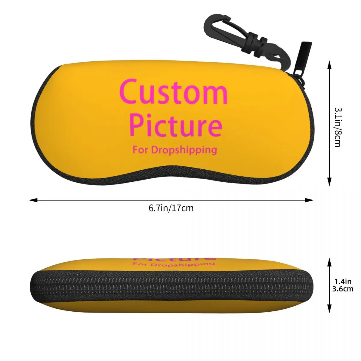 Custom Personalized Photo Logo Sunglasses Soft Case Neoprene Zipper DIY Print Shell Eyeglass Case Protective Box For Glasses