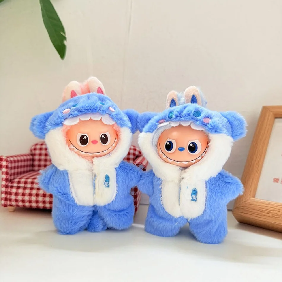 LABUBU4.0 Deep Heart Password Cute Mini Plush Doll'S Clothes Outfit Accessories For Labubu shark onesie Clothing DIY Girl Gift