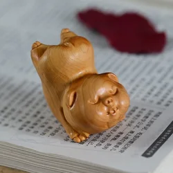 Mini Cute Pig Ornament Creative Wooden Home Decoration Desktop Ornament kids gift souvenirs
