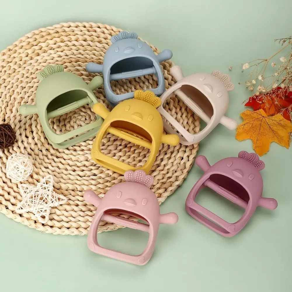 Premium Ergonomics Gum Chewing Teether BPA Free Anti-Drop Silicone Teether Cute Chewable Soothing Teething Sore Gums