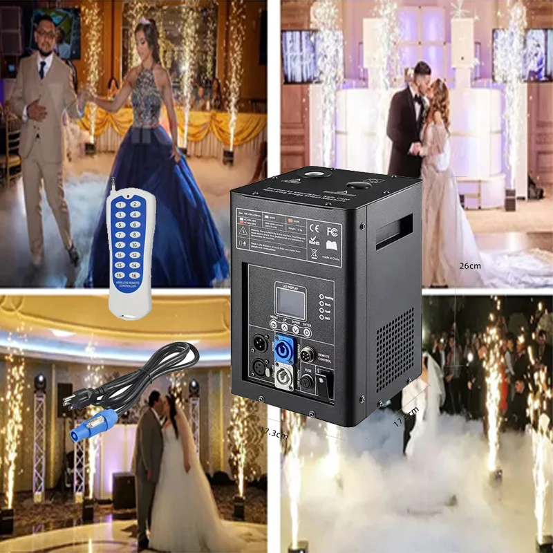 600W Cold Spark Machine Stage Equipment Special Effect Machine with Wireless Remote Control Smart DMX512 Stage Equipment Show