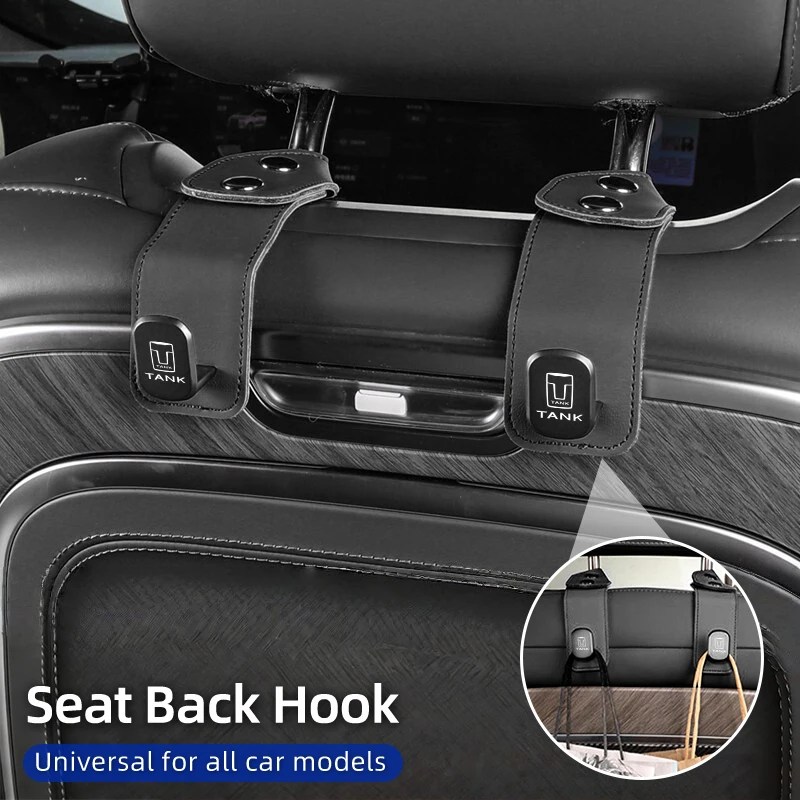 Universal Car Seat Back Hook Punch-Free Hanging Hook Interior For WEY Tank 500 Macchiato Coffee 01 02 2021-2022