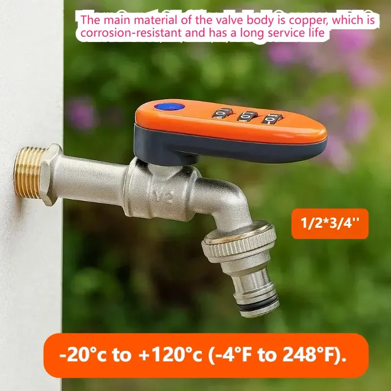 

Латунный незамерзающий запираемый уличный смеситель 1/2 дюйма, нагрудник для садового шланга с паролем для полива автомойки, бытовой