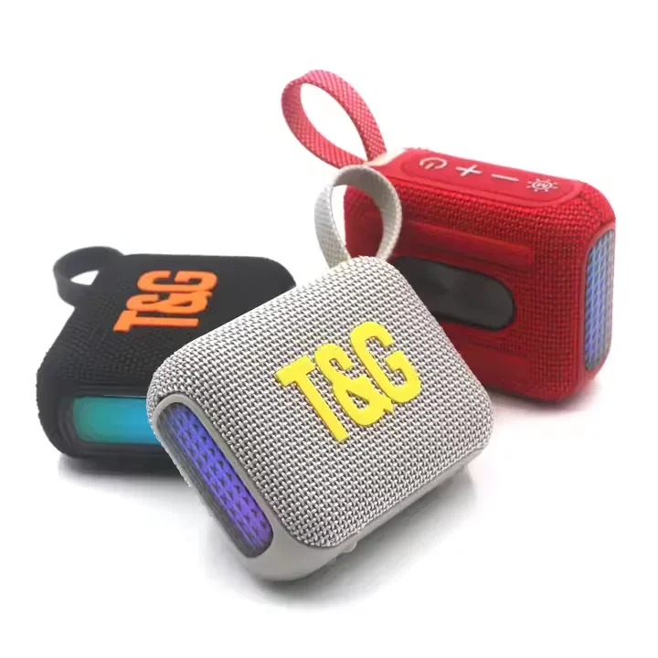 Fashion Super Bass Bluetooth Speaker Waterproof TG445 Mini RGB Colorfu Lighting Boombox for Outdoor Camping Traveling Riding