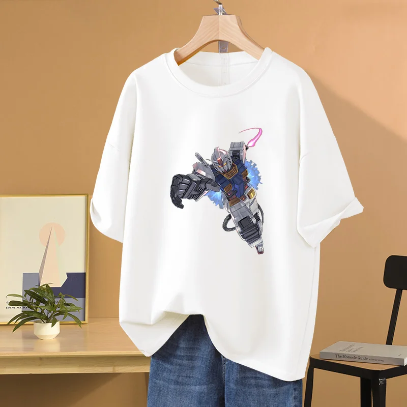 Japanese anime Gundam T-shirt Prototype RX 78 printed sports street casual male and female student T-shirt