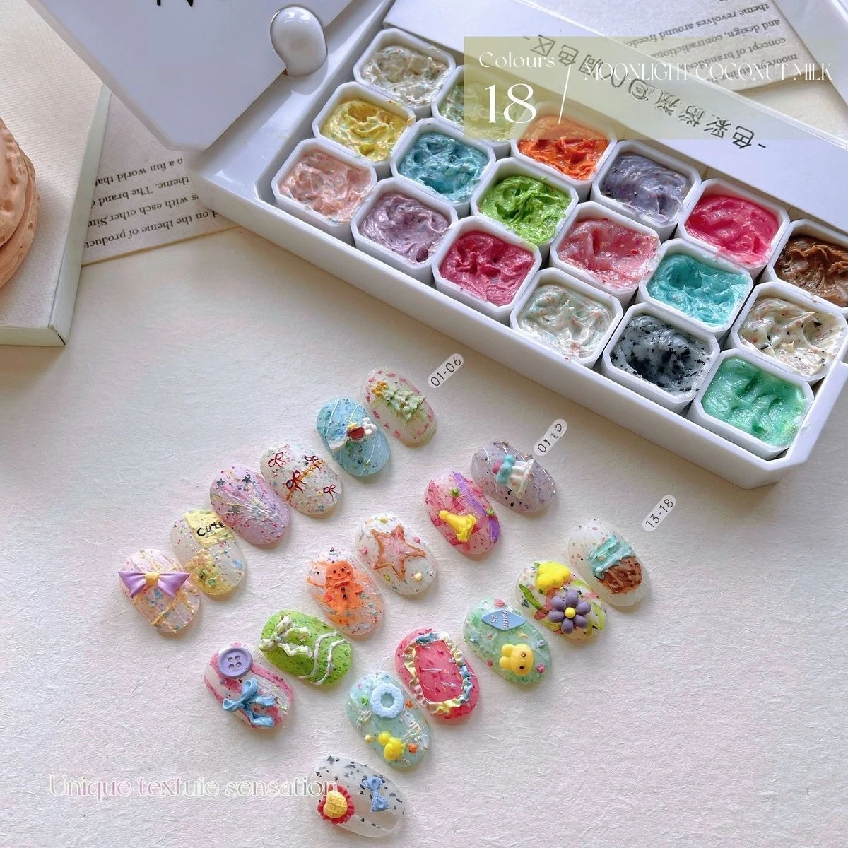 18Colors 3D Effect Candy Oil Painting Gel Painting Carving Gel Nail Polish Nail Art Texture Drawing Gel UV LED DIY for Manicure