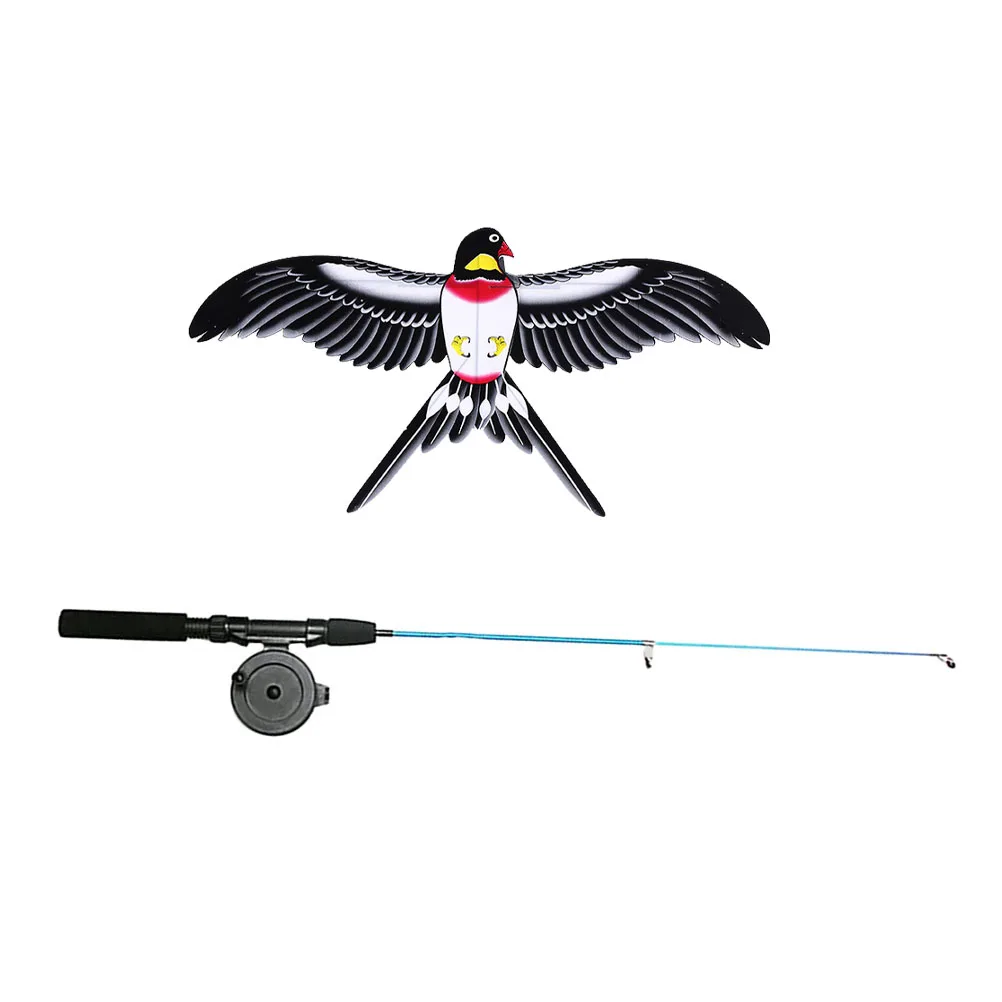 Easy to Rod Swallow Bird Kite for Kids Lightweight Kite Fishing Pole Toy Outdoor Activities Fun Entertainment