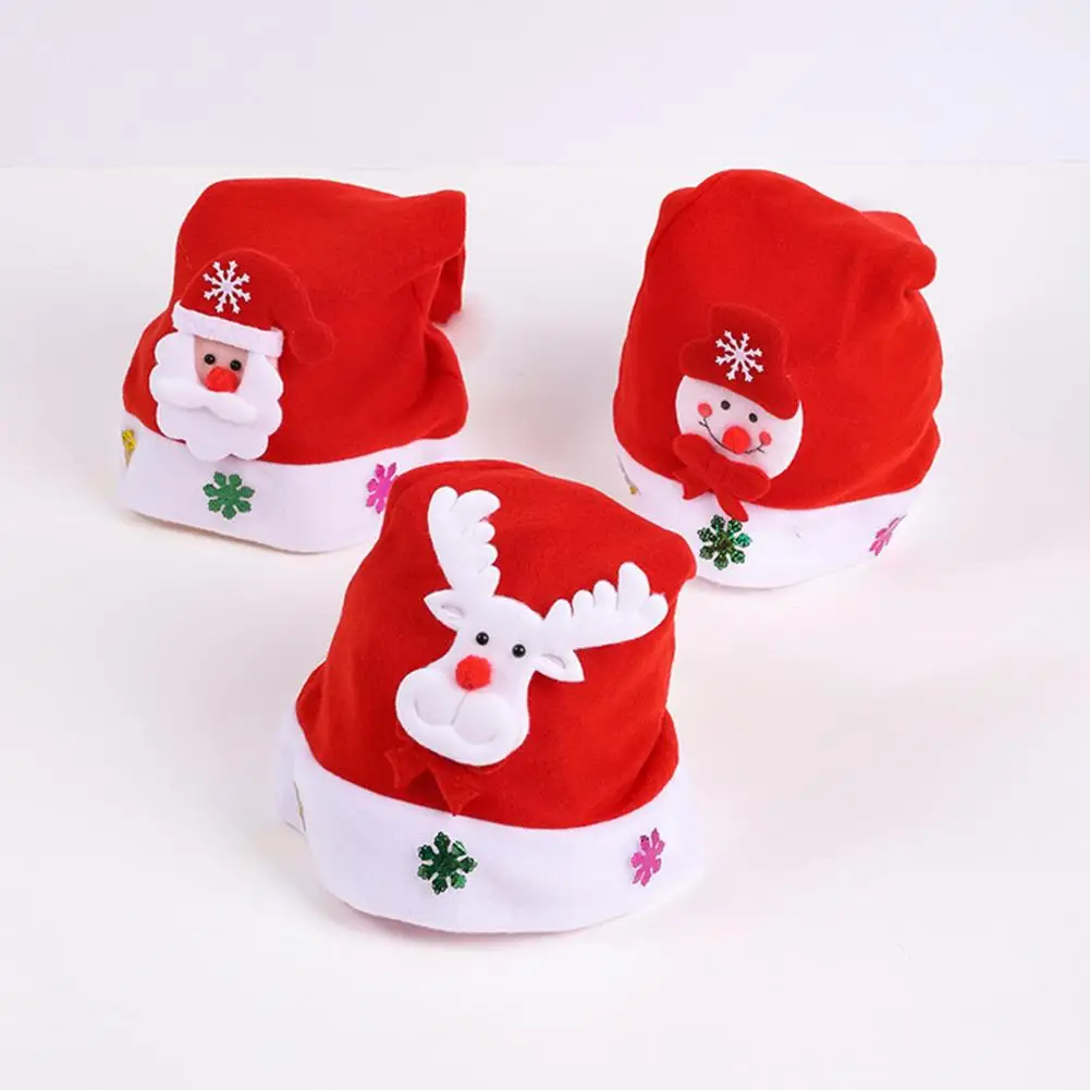 Unisex Christmas Hat Children New Year Party Beanies Luminous LED Light-Up Snowman Santa Sequin Snowflakes Adult Holiday Cap