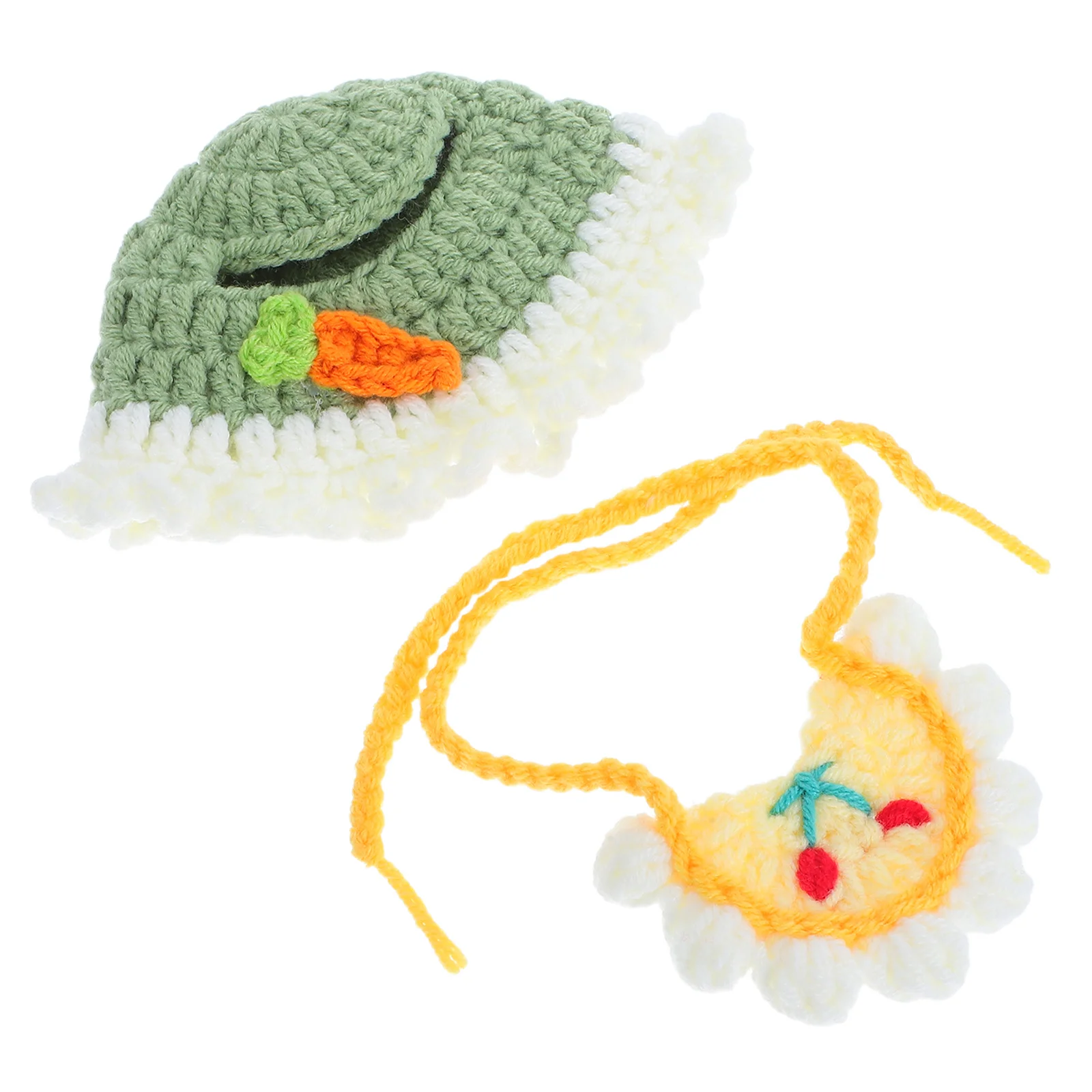 1 ensemble de couvre-chef en peluche, bavoir: coton doux fabriqué pour Costume de Cosplay, accessoire Photo de fête de Festival, Mini coiffure, casquette tissée