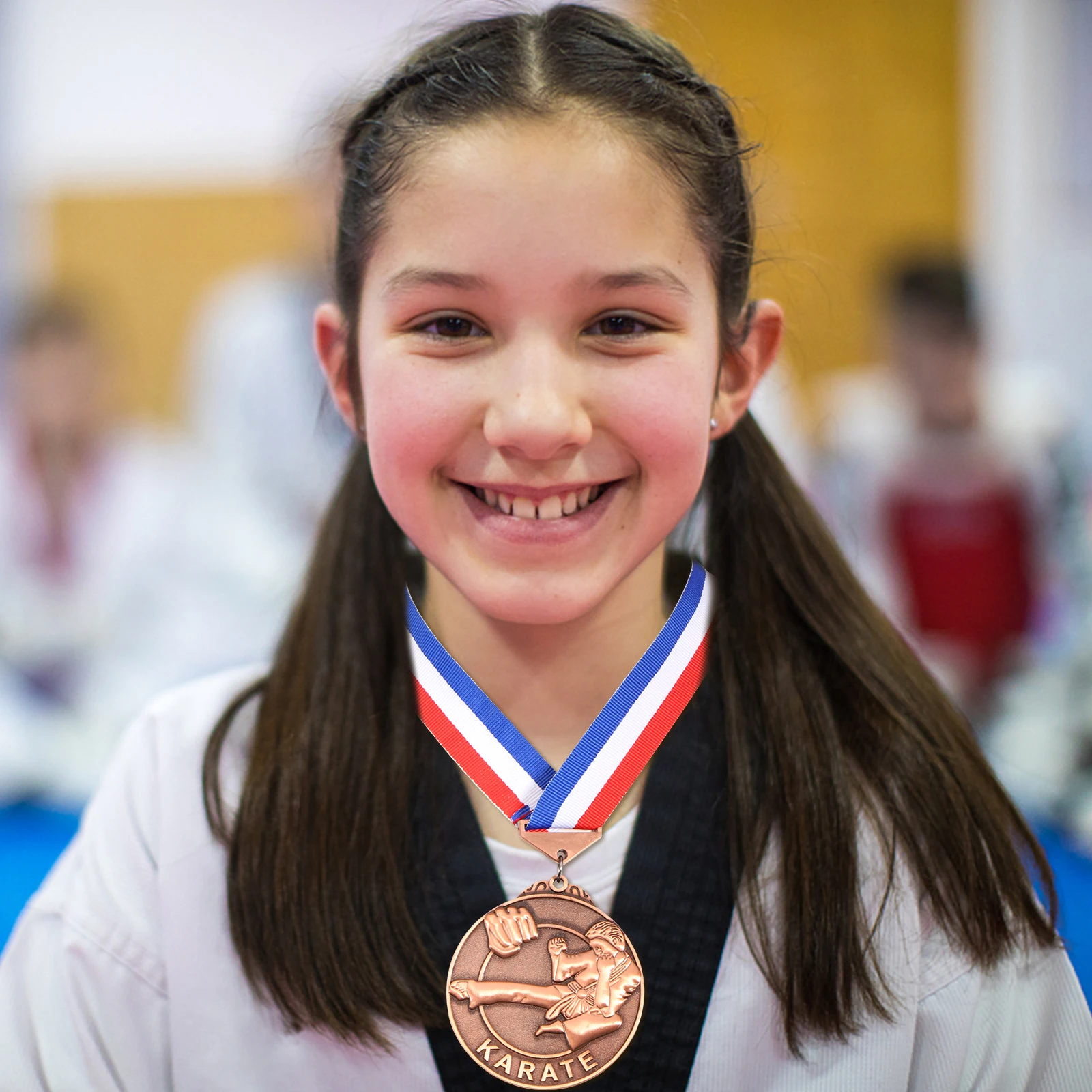 

Karate Medal Zinc Alloy Running Medals Universal Award with Ribbon