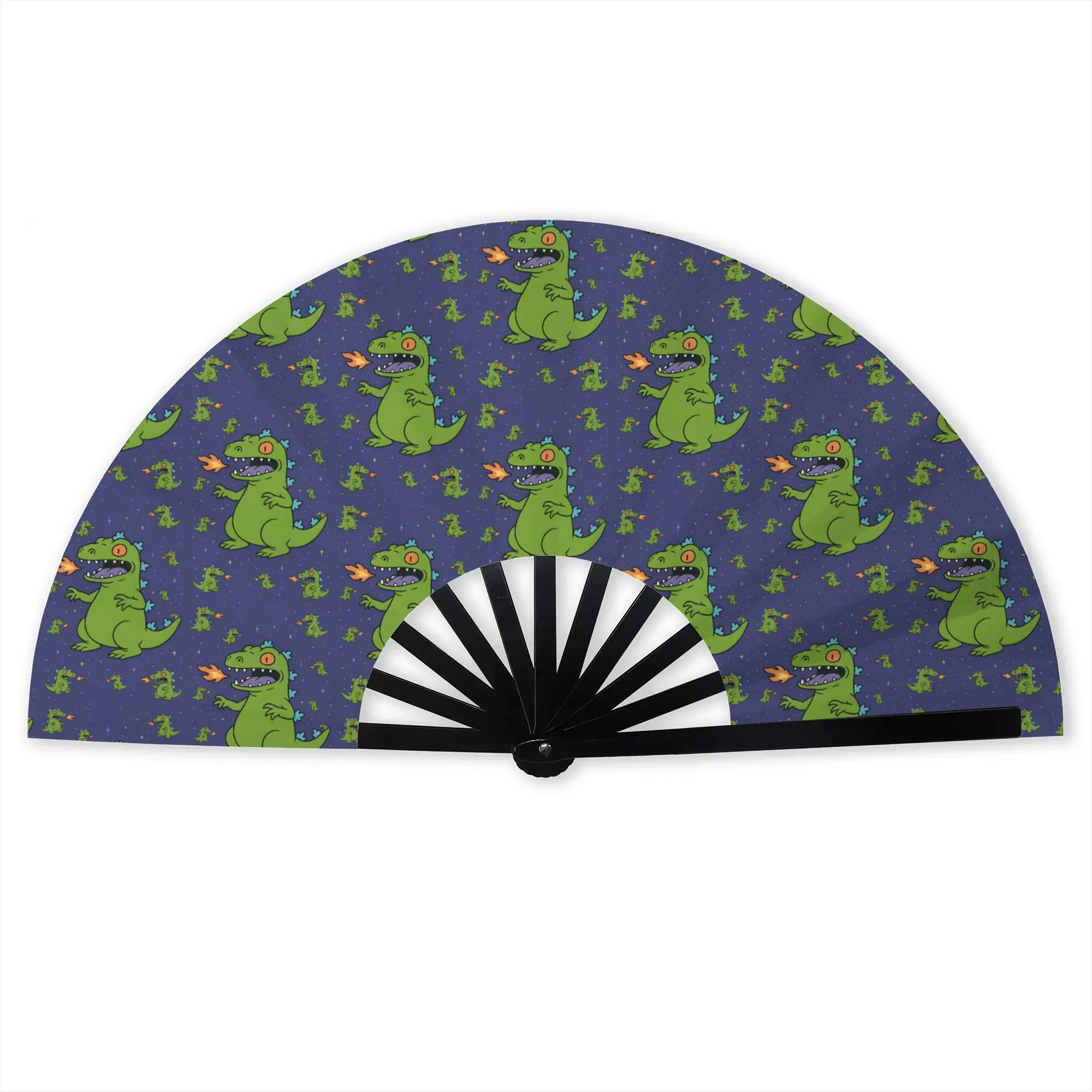 Reptar R-Rugrats dinosaur Hand Fan Promotional Gift Party  Durable Folding Fans Unique Bulk Pack Fan