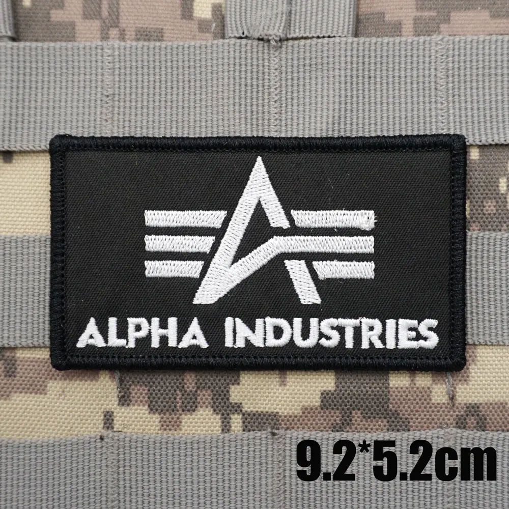 ALPHA INDUSTRIES Military Tactical Embroidered Patches Armband Backpack Badge with Hook Backing for Clothing