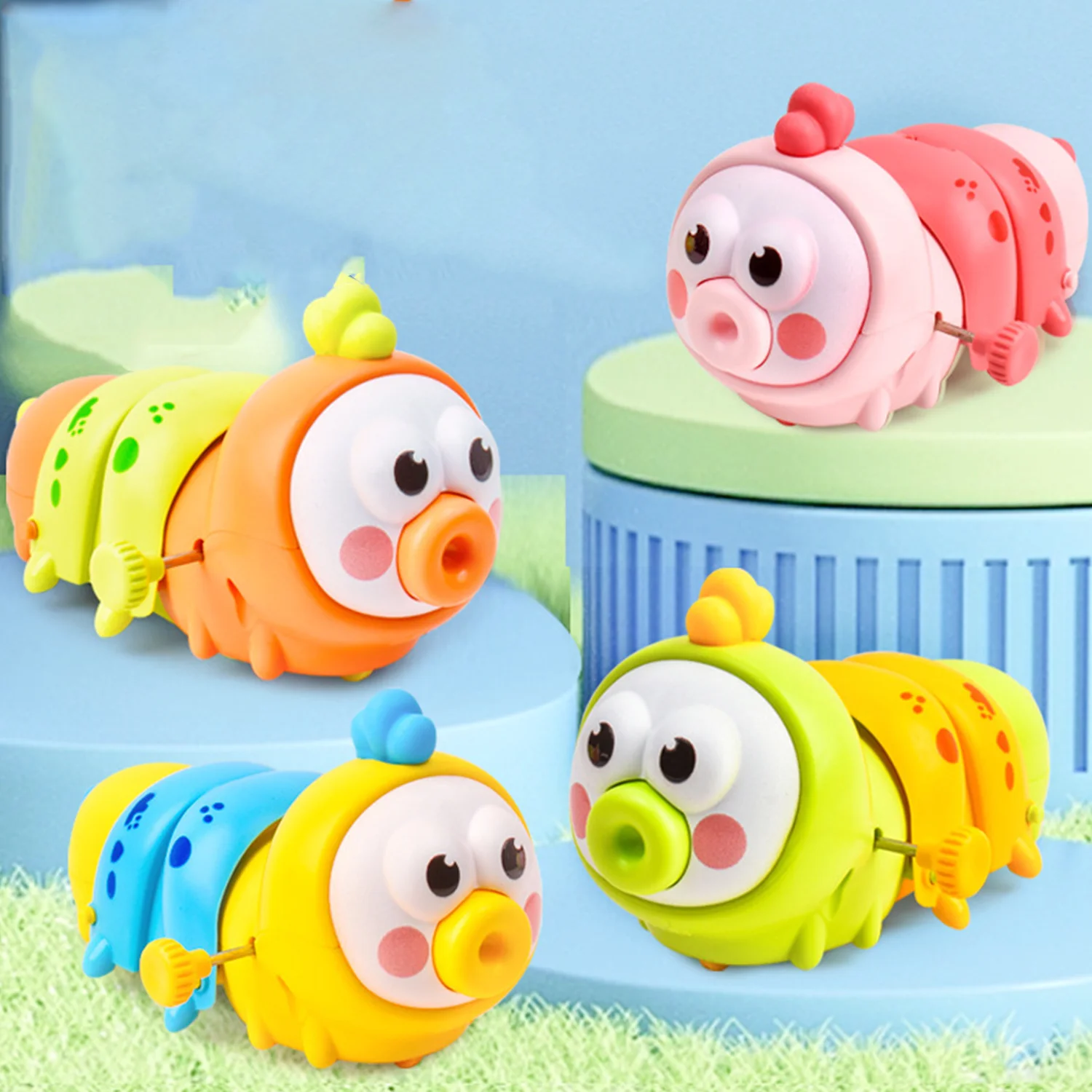 

Caterpillar puzzle winding toy,chain winding telescopic mouthworm,movable and running swinging small animal crawling winding toy