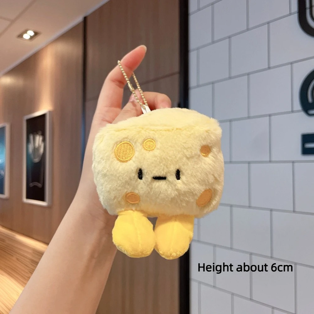 Creative Simulation Bread Plush Pendant Toy Stuffed Fluffy Soft Car Keyring Croissant Cheese Bag Charms Ornmant Valentine's Day