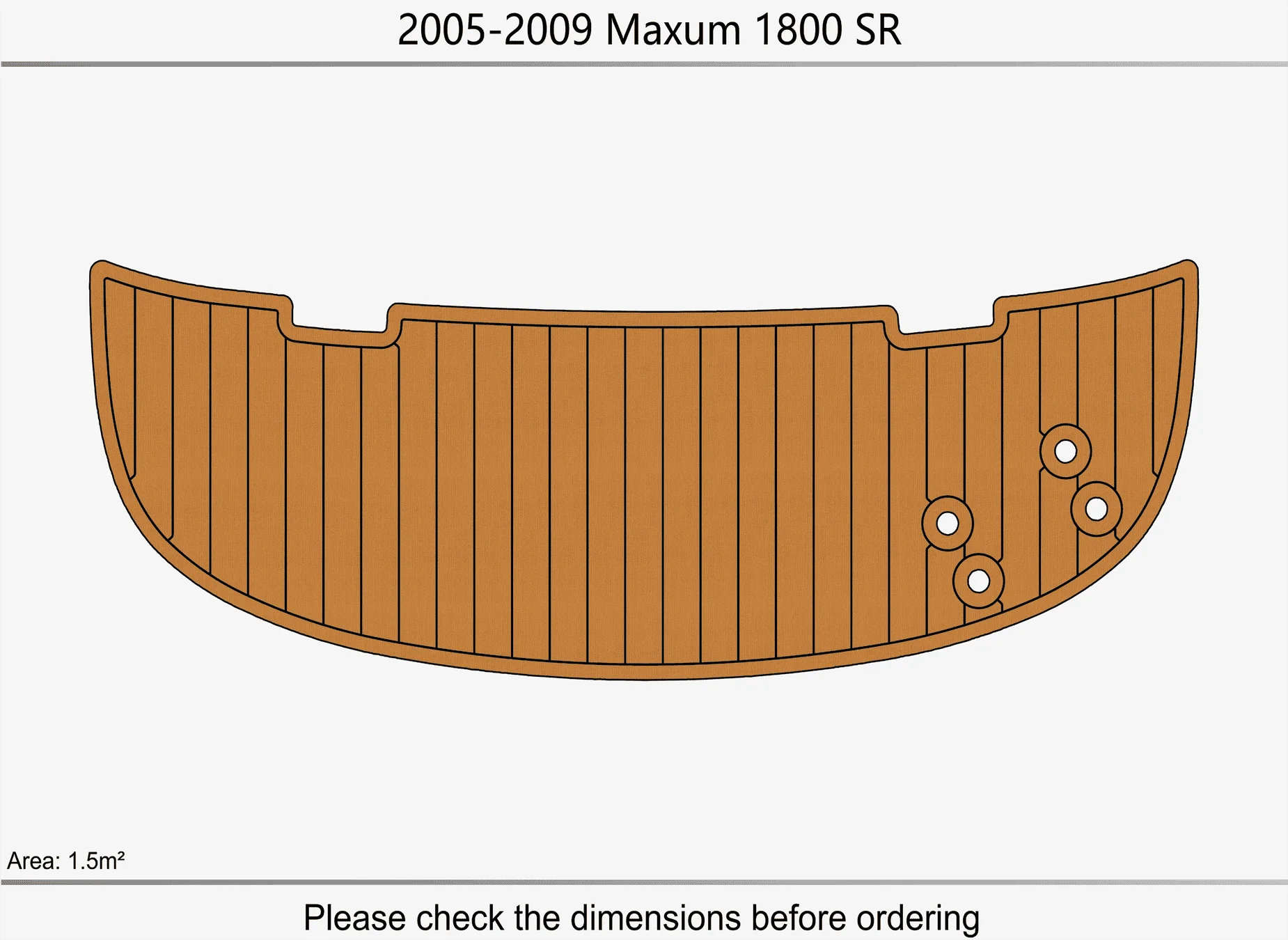 Non-Slip EVA Faux Teak Marine Mat Self-Adhesive 6mm Yacht Cockpit Pad for 2004-2008 Maxum 1800 SR3 Boat Decking Easy Install