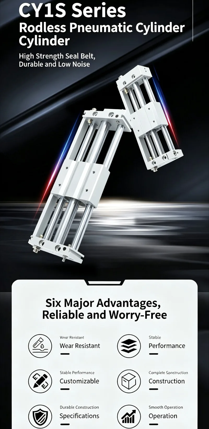New SMC slide table RMT type magnetic coupler rodless cylinder RMT6-100/200 RMT6-300 RMT6-400 RMT6-500 RMT10-100/200/300/400/500