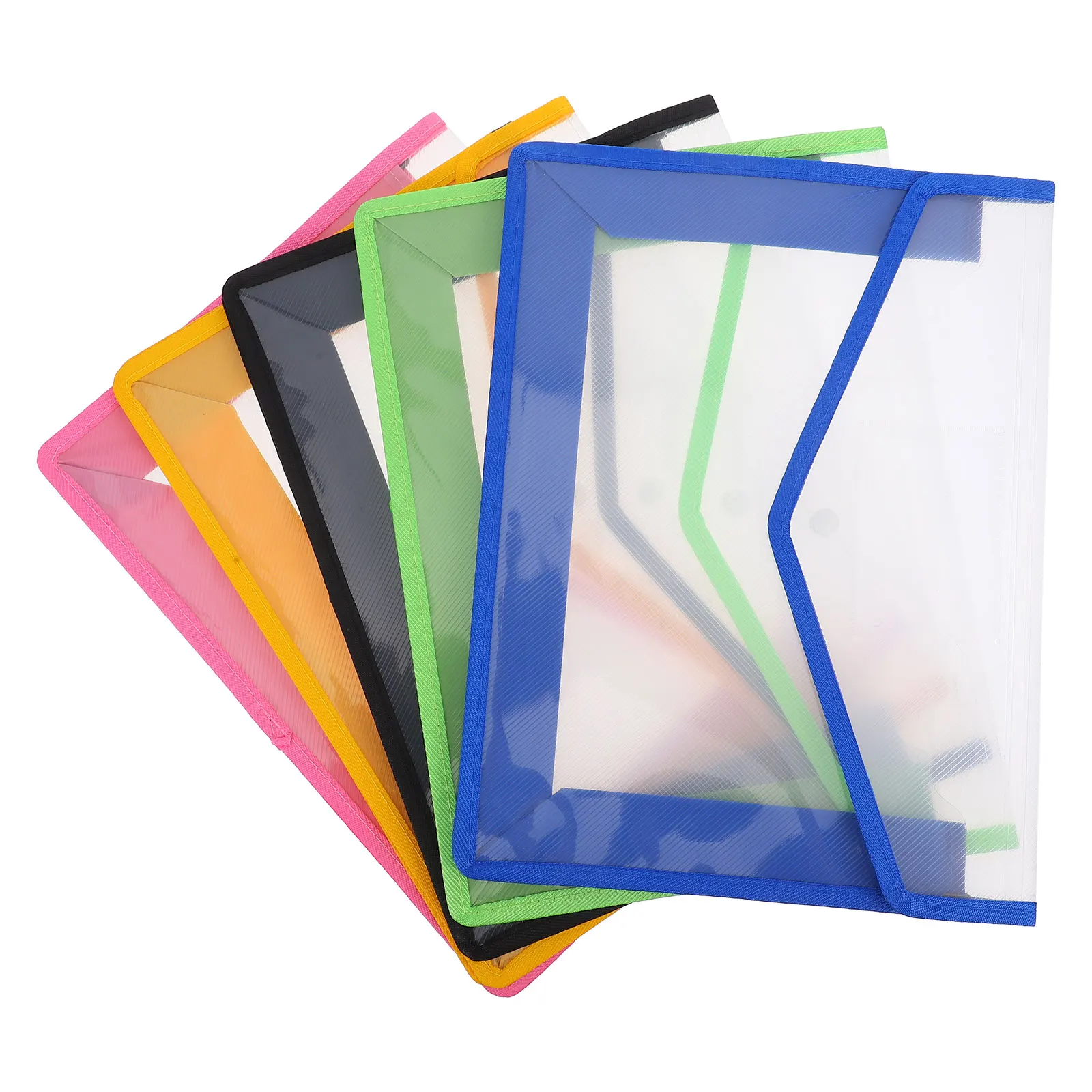

5 Pcs File Bag Set Clear Envelopes Water Proof Pp Plastic Bottom Pocket Folders