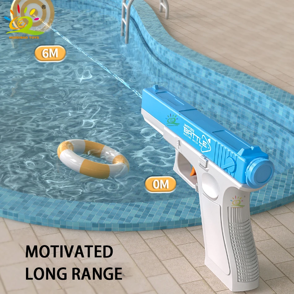 HUIQIBAO 2025 Water Gun Pistol Shooting Toy Automatic Summer Outdoor Play Water Sports Beach Toys For Boys Adults Gift