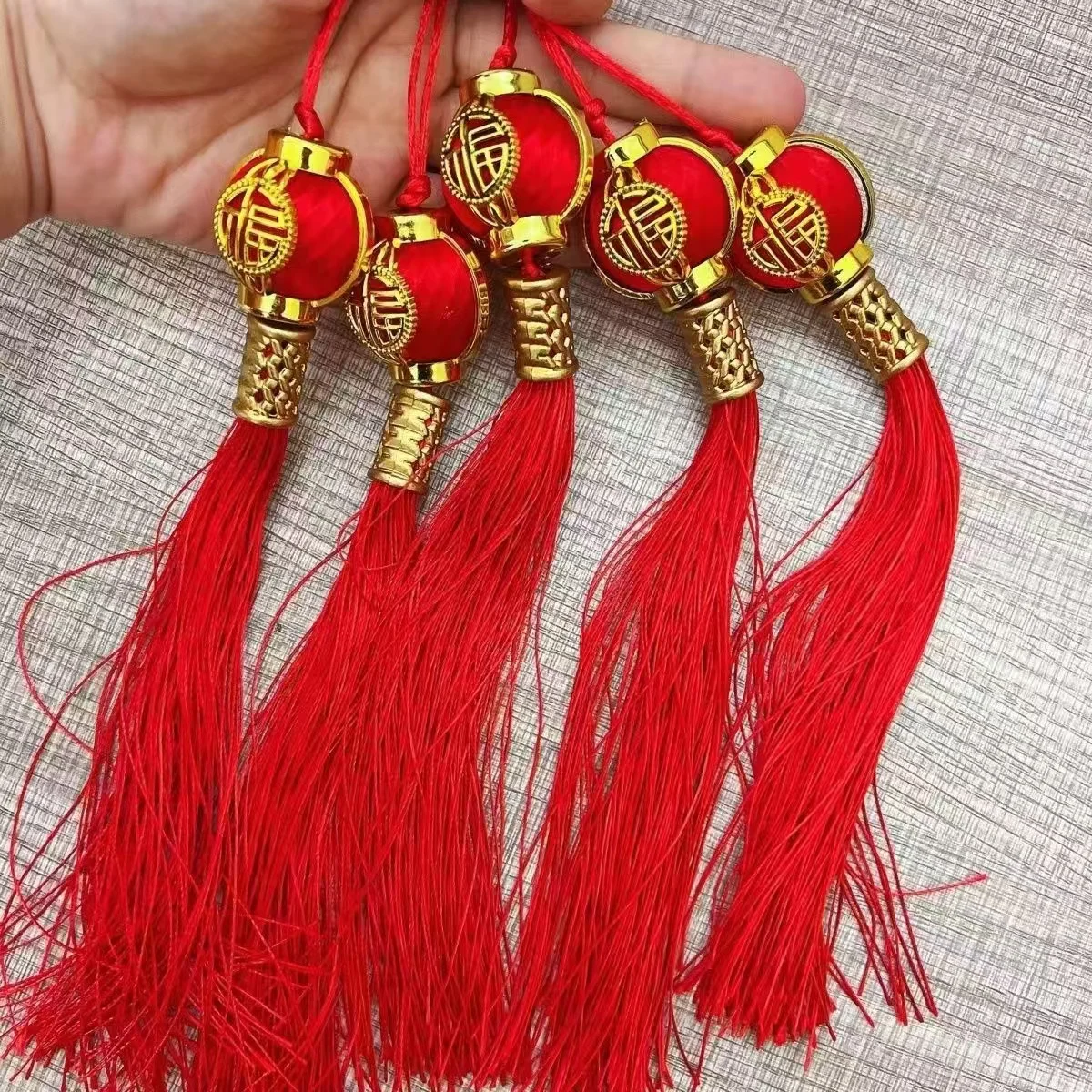 10pcs Festive Chinese Style Red Lantern Small Plastic Wealth Ornaments for Home Office Car Shop Decorations Lucky Guest Gift New