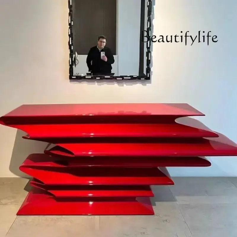 

R Nordic Designer FRP Corridor Entrance Table Aisle Storage Table Personalized Special-shaped Ornament Decoration
