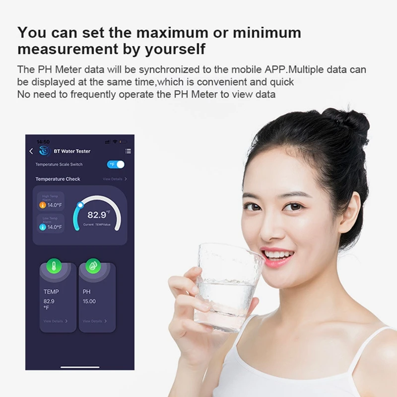 محلل جودة المياه الرقمي مقياس درجة الحموضة الرقمي 2 في 1 مقياس درجة الحموضة الخلفية PH جهاز اختبار المياه لزراعة المواد الغذائية