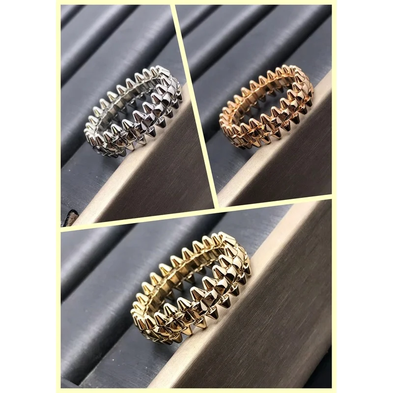New 3 Colors Optional 925 Sterling Silver Rivet Ring Punk Style Unisex Jewelry For Men And Women