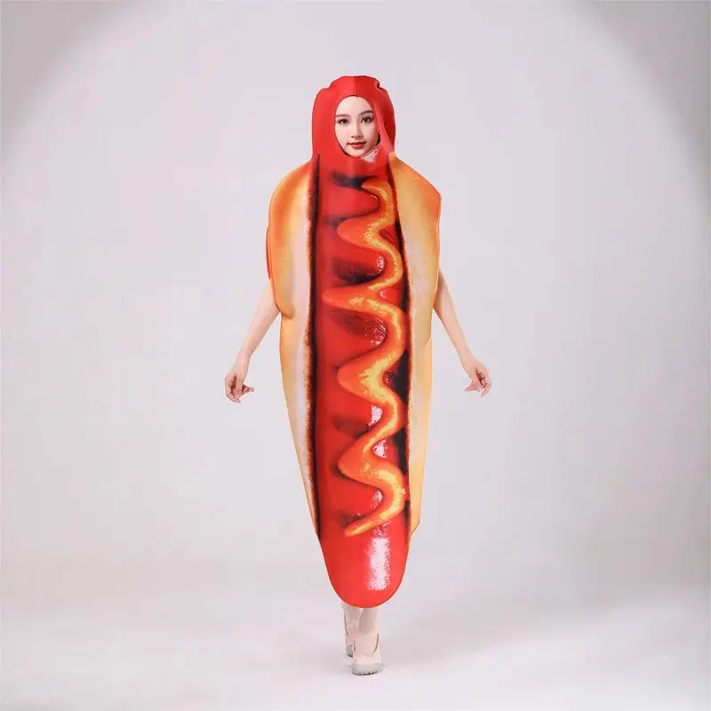 زي تنكري مضحك على شكل هوت دوج لعيد الهالوين، زي للعروض المسرحية، زي تفاعلي للعب الأدوار، زي تنكري على شكل طعام، زي تقليدي للس...