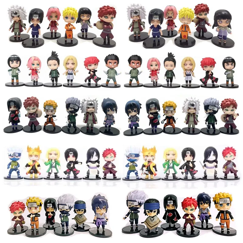 1PCS Random style Naruto Anime Shippuden Hinata Sasuke Itachi Kakashi Gaara Jiraiya Sakura PVC Figures Toys Dolls Kid Gift