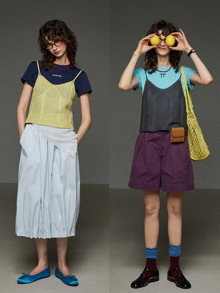 

Универсальный вязаный жилет для женщин, новинка весна-лето, разноцветный, в стиле ретро, для многослойных образов, топ без рукавов, с ажурным дизайном, для повседневной носки