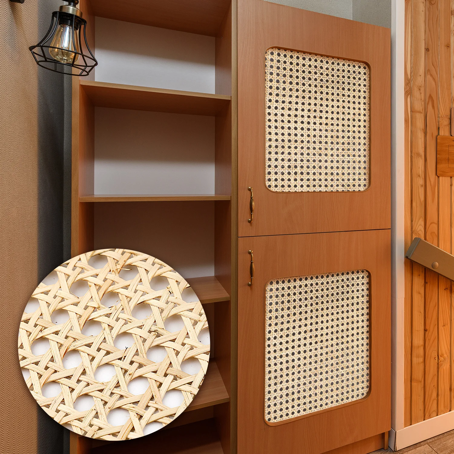 Natural Real Rattan Roll 35/40/45/50/55cm Width Hand Woven Vine Repair Furniture Materials DIY Make Chairs Tables Cabinet Doors image 4