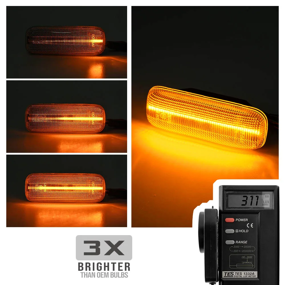 Dynamic Sequential Side Marker Blinkers For Benz W163 Gen1 ML320 ML430 98-03 ML55 AMG 00-03 Flowing Turn Signal Parking Lights