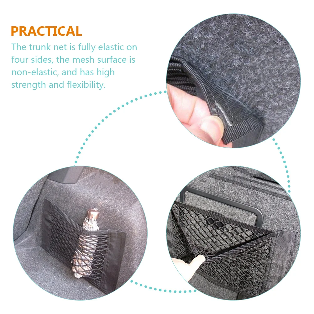 

4Pcs Trunk Mesh Storage Net Strong Elastic Oxford Cloth Cargo Organizer for Car Rear Interior Organization Trunk Cargo Nets