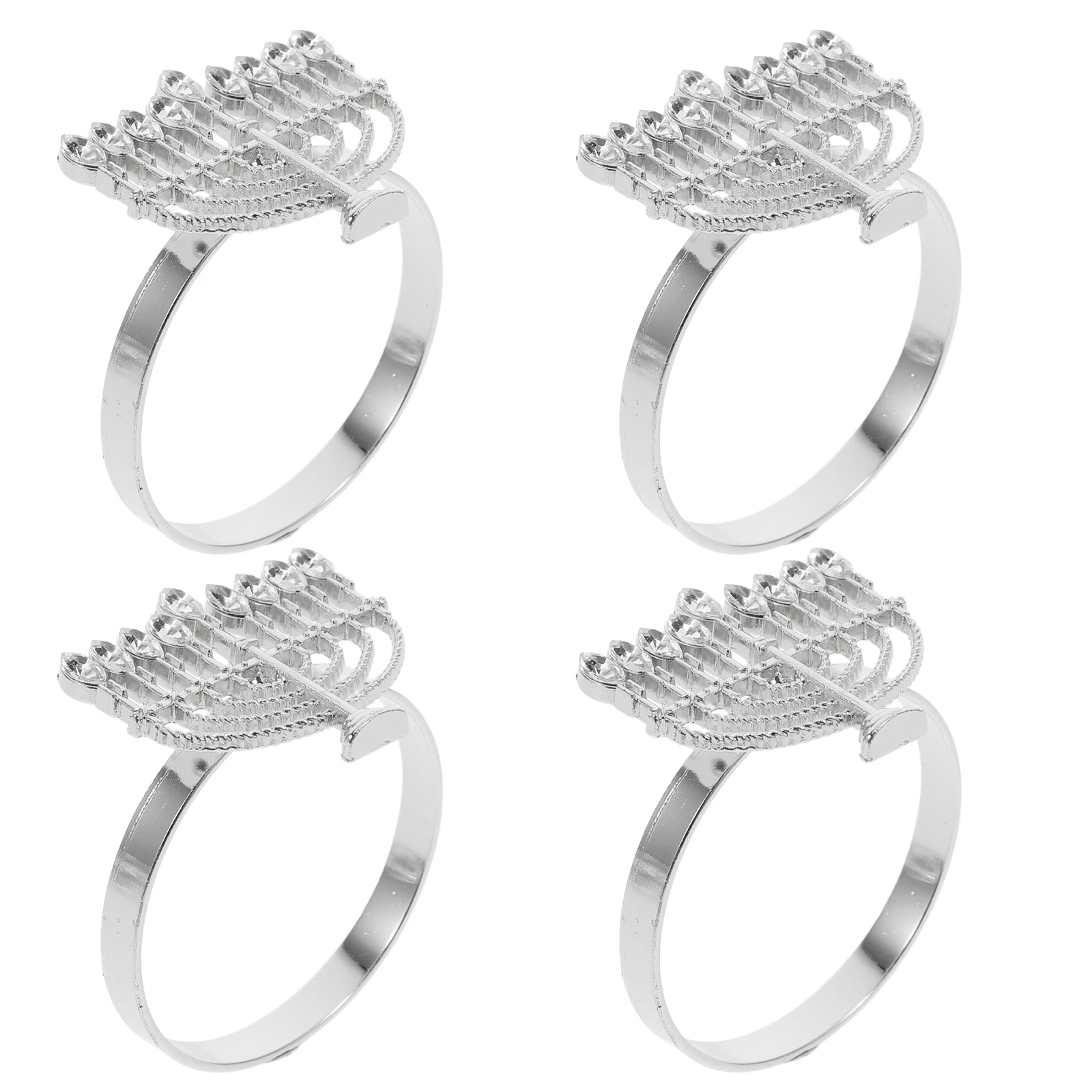 

4pcs Napkin Rings Delicate Hanukkah Decorative Buckles Serviette Reusable Wear Resistant Party Menorah Elegant Sturdy Versatile