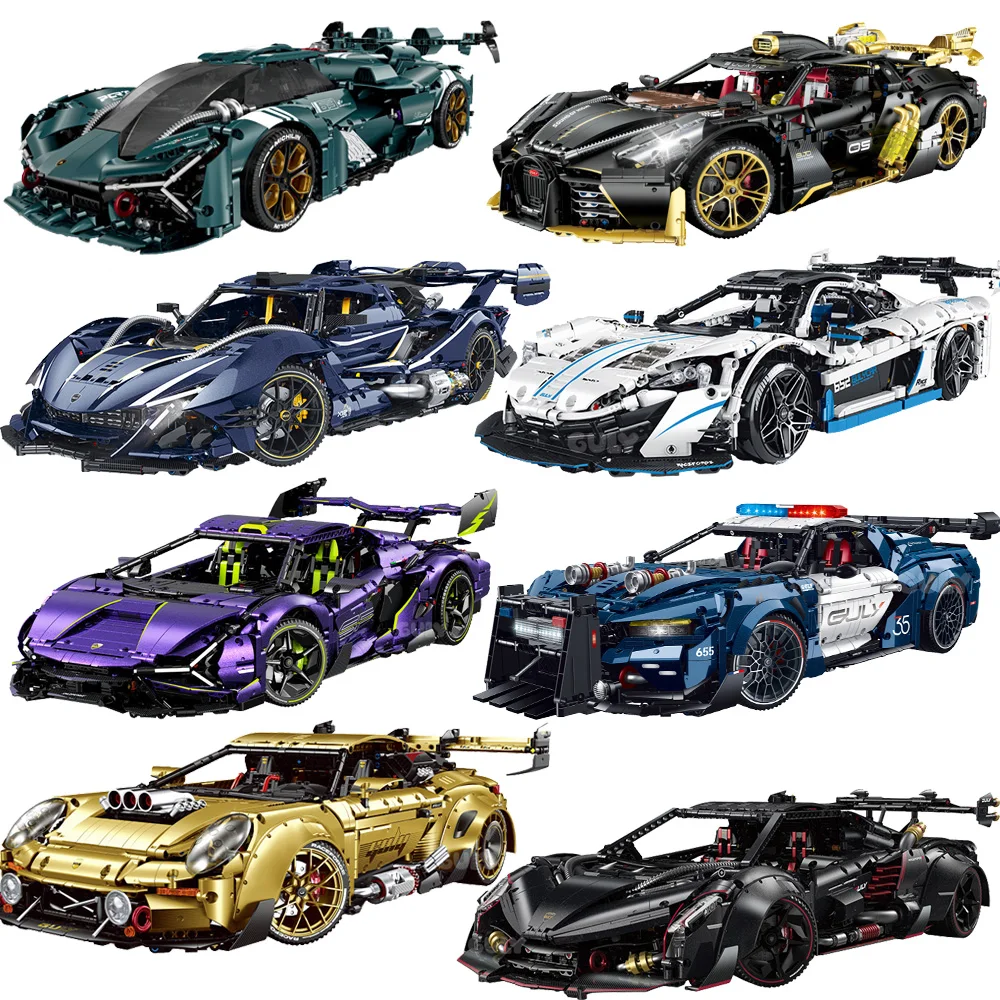 Cool Racing Car Building Block Sports Car GT3 720S RS6 Model Assembly Bricks Off Road Vehicle Toy For Boy Collection Gifts