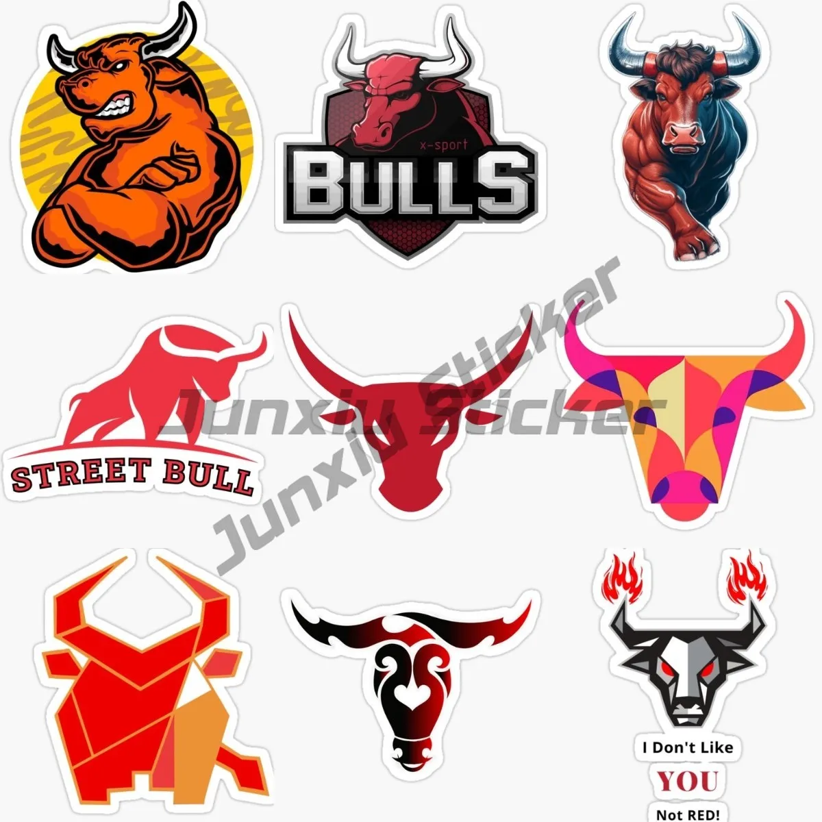 

Angry Red Bullfight Bull Head Car Sticker PVC Stickers Moto Auto Decal Funny JDM Vinyl on Car Styling