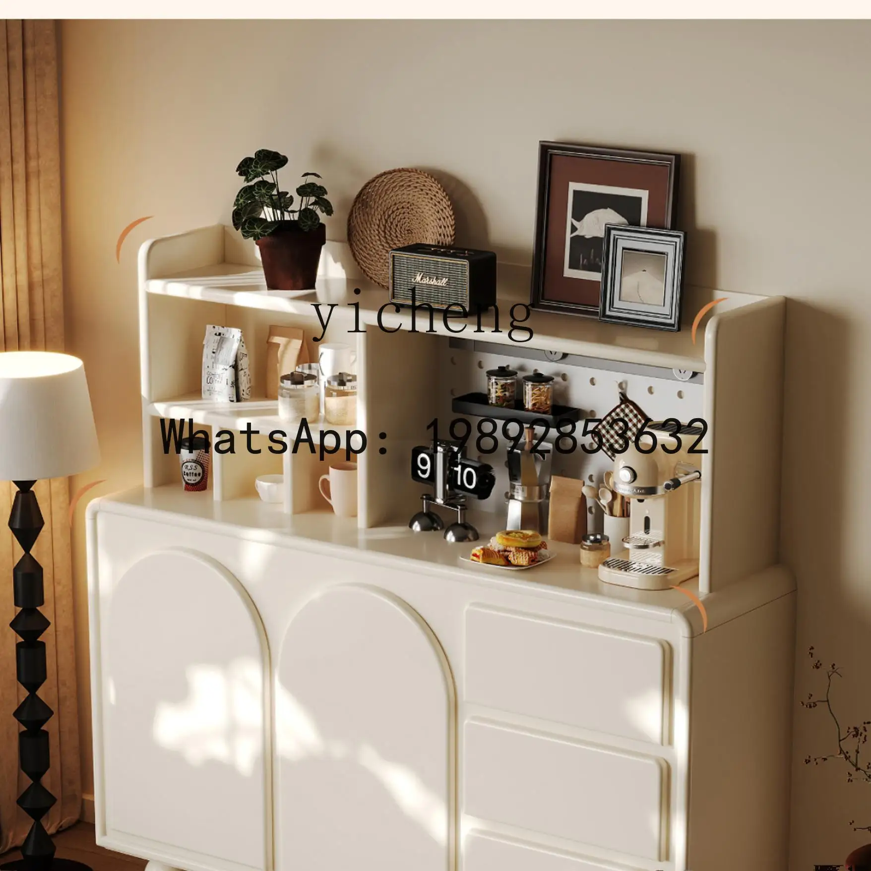Living Room Home Coffee Machine Oven Microwave Storage Side Cabinet Ball Legs Multifunctional