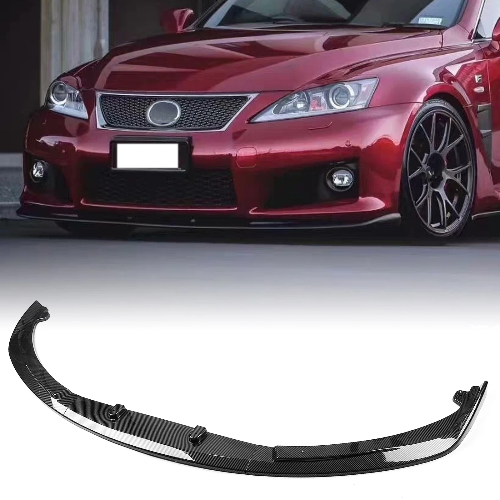 

For Lexus IS F 2008-2014 Front Bumper Lip Spoiler Carbon Fiber Look/Gloss/Matte Black Air Dam Lower Splitter Blade Protector