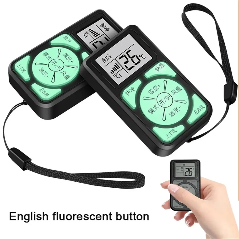 Mini controle remoto universal a/c com botões fluorescentes painel de controle remoto de ar condicionado