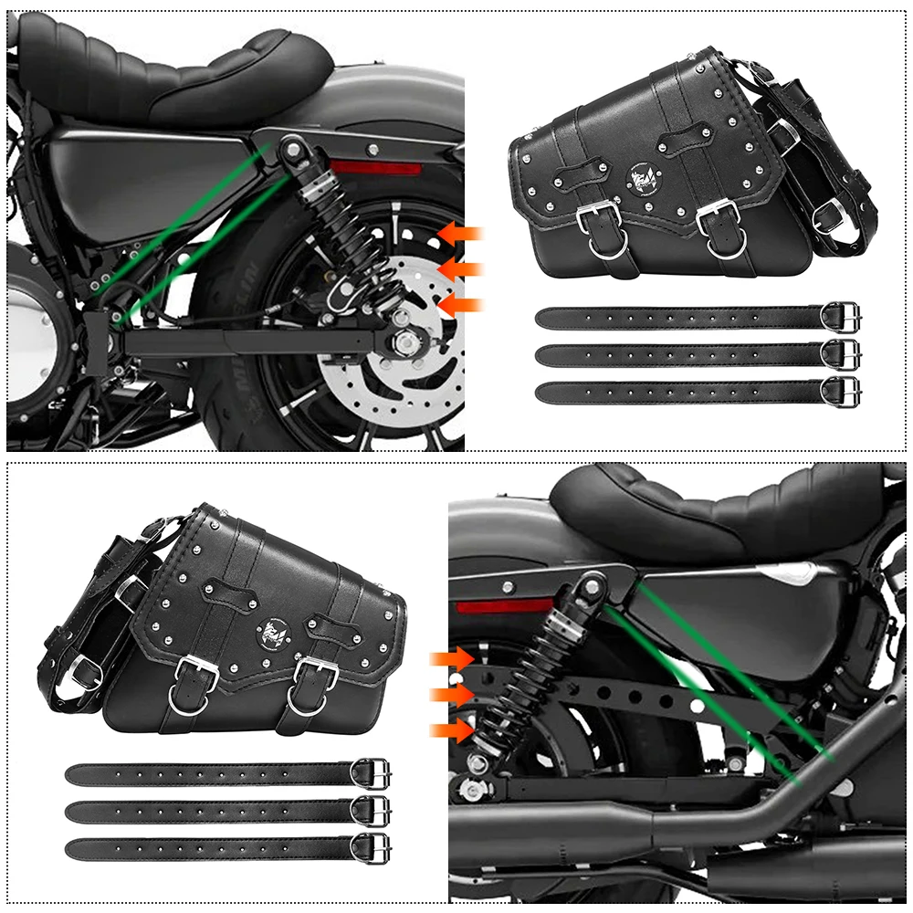 For E-bike Hanging Toolkit Motorcycle Saddle Bag Large Capacity Retro Motorcycle Side Bag Waterproof Bag
