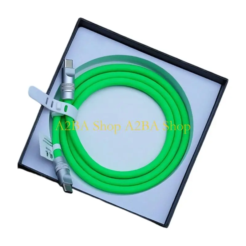 A2BA USB C to USB C Long Soft Cable 2 Meter for Home Office Data and Charging