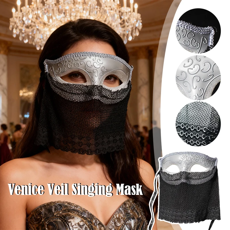 

﻿Mysterious Plastic Veil Mask Adult Women Men Mask Halloween Carnival Masquerade Party Cosplay Costume Props Festival Supplies