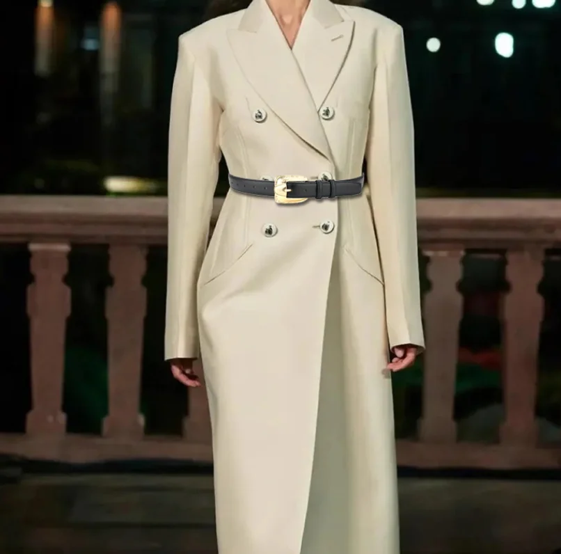 Women's Fashion Vintage Genuine Leather Corset Female Cummerbund Coat Waistband Dress Decration Narrow Belt J578