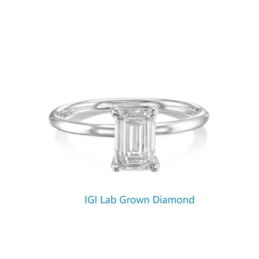

Diamond Ring VS EF Emerald Cut 1.0 Carat HPHT CVD Lab-created Diamond Best Price